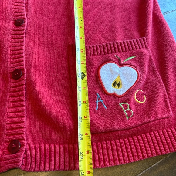 Vintage Disney Mickey Minnie Cardigan Teacher Apple Embroidered Red XXL Academia - Picture 8 of 10